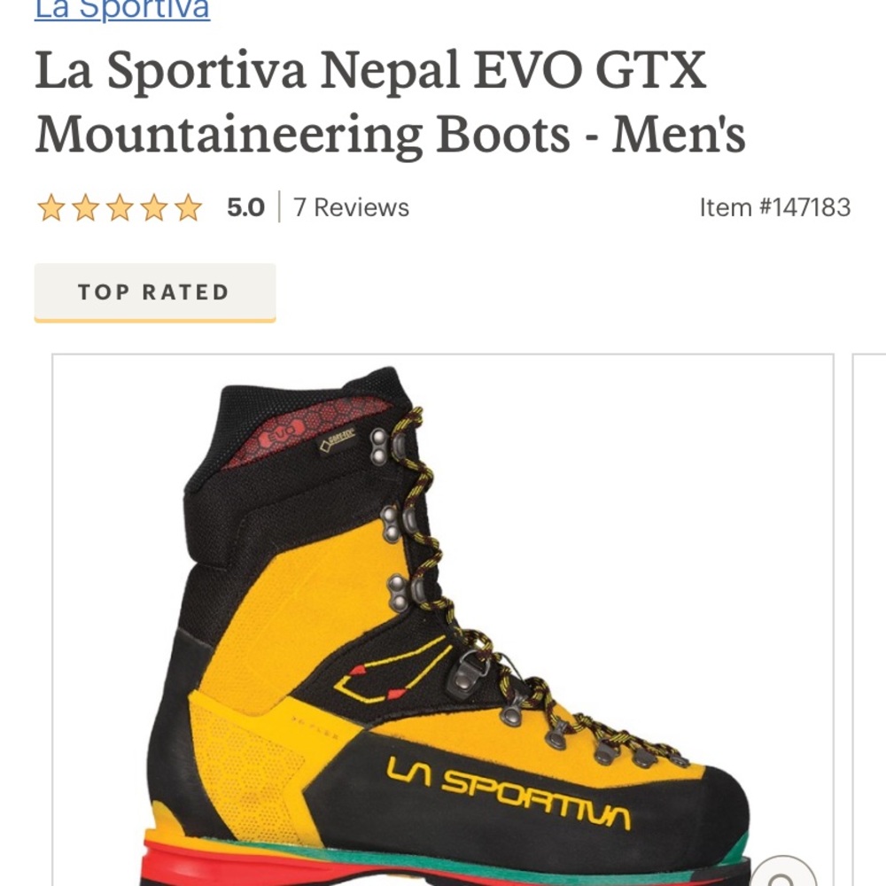 La sportiva Nepal mountaineering boots